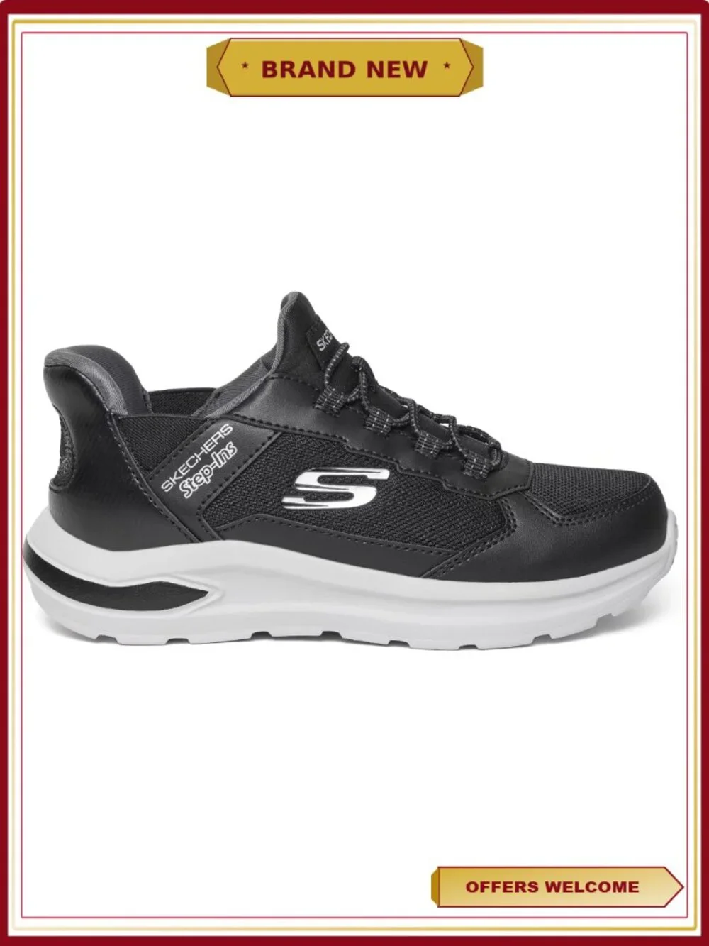 Boys Hands Free Step-Ins Slip-On Sneakers with Memory Foam, Mesh & Synthetic